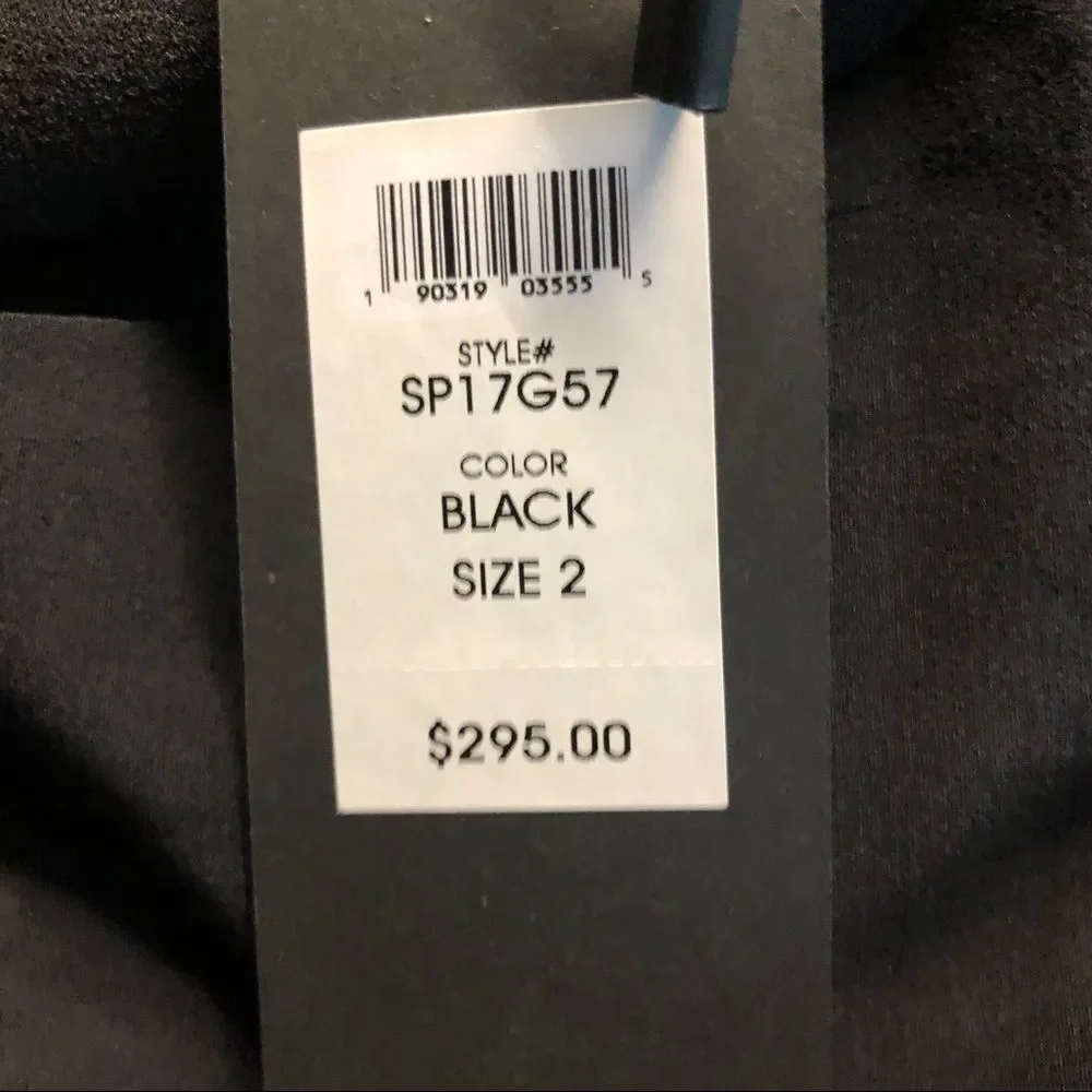 Rachel Zoe Amara Open Back High Slit Gown Dress Black 2 - Picture 9 of 10